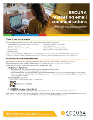 SECURA Marketing Email Communications